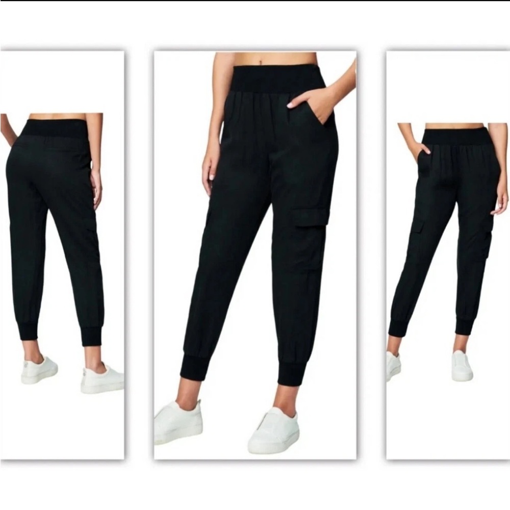 BLANK NYC Cargo Joggers Women’s Pants Black Elastic Band - Size Medium - Picture 2 of 14